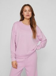 Vila Bluza "Atelier" w kolorze jasnoróżowym rozmiar: L. Różowe bluzy Vila, l, bez wzorów, bez kaptura. Za 88.23 zł.