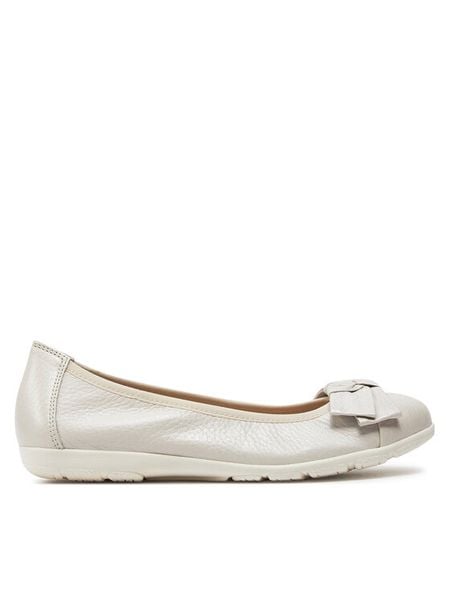 Caprice Baleriny 9-22153-42 Écru. Białe baleriny Caprice, bez wzorów, ze skóry, bez obcasa, bez zapięcia. Za 279.99 zł.