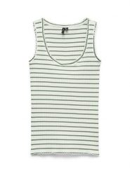 Vero Moda Top w kolorze biało-zielonym rozmiar: XS. Białe topy Vero Moda, xs, bez wzorów, prążkowane, bez kołnierzyka, bez ramiączek. Za 48.73 zł.