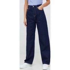 Calvin Klein Jeans jeansy bawełniane damskie high waist. Niebieskie jeansy Calvin Klein Jeans, bez wzorów, z bawełny, z podwyższonym stanem. Za 539.99 zł.