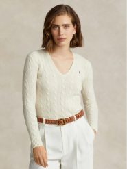 Polo Ralph Lauren Sweter 211910422001 Écru Regular Fit. Swetry Polo Ralph Lauren, xxl, bez wzorów, z wełny, bez ramiączek. Za 949.99 zł.