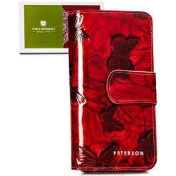 Portfel damski Peterson PTN 76116-BF czerwony. Czerwone portfele Peterson, bez wzorów, ze skóry. Za 129.99 zł.