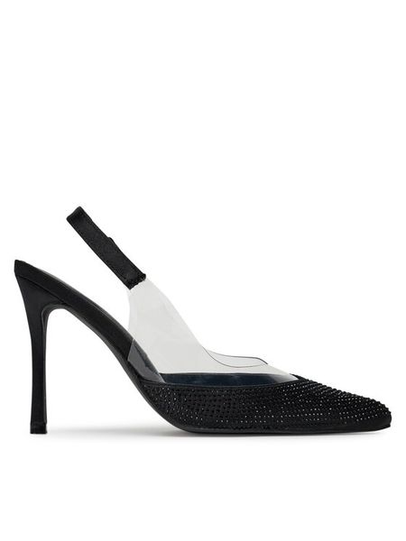 DeeZee Sandały Monica Black RU Czarny. Czarne sandały DeeZee, bez wzorów, z materiału, bez obcasa, na szpilce, bez zapięcia. Za 159.99 zł.
