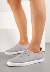 Szare Klasyczne Tenisówki z Elastyczną Wstawką Sepelle. Szare trampki Born2be, bez wzorów, z jeansu, klasyczne, bez zapięcia. Za 59.99 zł.