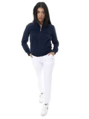 Bluza z bawełna z kieszenie na co dzień na siłownię. Niebieskie bluzy LEONE 1947 APPAREL, xl, bez wzorów, z bawełny, bez ramiączek, bez kaptura. Za 248.39 zł.