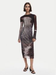 Desigual Sukienka codzienna Abyss Lacroix 25WWVK01 Brązowy Slim Fit. Brązowe sukienki Desigual, na co dzień, xl, bez wzorów, z syntetyku, bez kołnierzyka, bez ramiączek, proste. Za 369.99 zł.