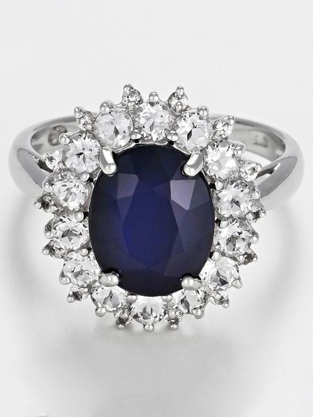 DIAMANTA Złoty pierścionek "Soleil Bleu" z diamentami rozmiar: 58. Niebieskie pierścionki DIAMANTA, z diamentem, złote. Za 2,253.99 zł.