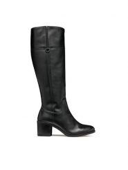 Geox Kozaki D New Asheel D46FSA 00043 C9999 Czarny. Czarne kozaki Geox, bez wzorów, ze skóry, bez obcasa, na słupku, bez zapięcia. Za 899.99 zł.