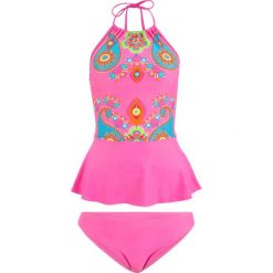 Tankini (2 części) bonprix jasny fuksja z nadrukiem. Bikini bonprix. Za 79.99 zł.