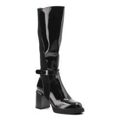 Czarne Kozaki S.Barski Ocieplane Obuwie Damskie. Czarne kozaki S.BARSKI, na zimę, bez wzorów, eleganckie, przed kolano, bez obcasa, bez zapięcia. Za 279.00 zł.
