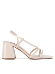 Nine West Sandały WFA2642-1 Beżowy. Brązowe sandały Nine West, bez wzorów, ze skóry, bez obcasa, na słupku, bez zapięcia. Za 199.99 zł.