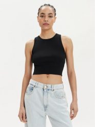 Vero Moda Top Ginny 10300339 Czarny Slim Fit. Czarne topy Vero Moda, m, bez wzorów, z syntetyku, bez kołnierzyka, bez ramiączek. Za 59.99 zł.