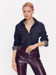 Liu Jo Koszula jeansowa UF3161 D4555 Granatowy Regular Fit. Niebieskie koszule Liu Jo, bez wzorów, z jeansu, bez kołnierzyka, bez ramiączek. Za 1,169.00 zł.