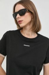 Red Valentino t-shirt bawełniany kolor czarny. Czarne t-shirty Red Valentino, m, bez wzorów, z bawełny, bez kołnierzyka, bez ramiączek. Za 619.99 zł.