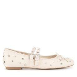 Baleriny JENNY. Brązowe baleriny Jenny, bez wzorów, bez obcasa, bez zapięcia. Za 95.99 zł.