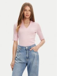 United Colors Of Benetton Bluzka 3GA2D400U Różowy Slim Fit. Czerwone bluzki United Colors Of Benetton, xs, bez wzorów, z bawełny, bez kołnierzyka, bez ramiączek. Za 79.99 zł.