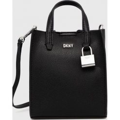 Dkny torebka skórzana kolor czarny. Czarne listonoszki DKNY, bez wzorów, na ramię, bez dodatków. Za 849.99 zł.