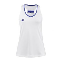 Tank top dziecięcy Babolat Play. Białe topy BABOLAT, bez wzorów, bez kołnierzyka, bez ramiączek. Za 84.99 zł.