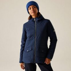 Damska kurtka pikowana Regatta Agara. Niebieskie kurtki Regatta, m, bez wzorów, z materiału, eleganckie, z kapturem. Za 95.99 zł.