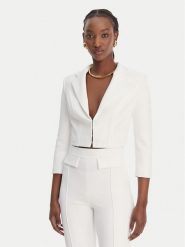 Elisabetta Franchi Marynarka GI-222-61E2-V420 Biały Regular Fit. Białe marynarki i żakiety Elisabetta Franchi, bez wzorów, z syntetyku, bez ramiączek. Za 1,789.00 zł.