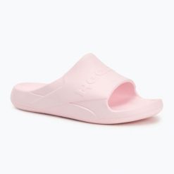 Klapki damskie Reebok Clean. Czerwone klapki Reebok, bez wzorów, z gumy, wakacyjne, bez obcasa, bez zapięcia. Za 79.99 zł.