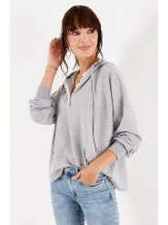 Milan Kiss Bluza w kolorze jasnoszarym rozmiar: M. Szare bluzy Milan Kiss, m, bez wzorów, bez ramiączek, z kapturem. Za 96.60 zł.