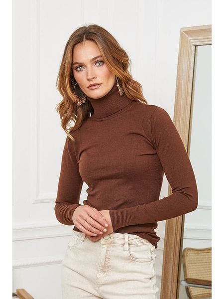 Joséfine Golf "Buviol" w kolorze brązowym rozmiar: M. Brązowe swetry Joséfine, m, bez wzorów, bez ramiączek. Za 180.49 zł.