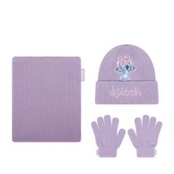 Komplet czapka, komin i rękawiczki Disney Classics. Fioletowe szaliki i kominy Disney Classics, bez wzorów. Za 69.99 zł.