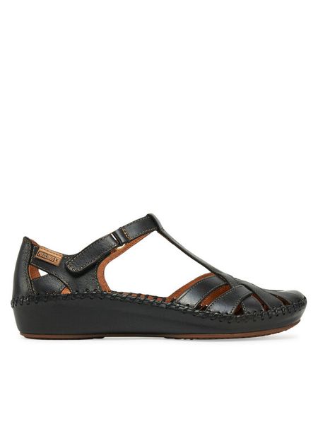 Pikolinos Sandały 655-0732St Czarny. Czarne sandały Pikolinos, bez wzorów, ze skóry, bez obcasa, na płaskiej podeszwie, bez zapięcia. Za 519.99 zł.