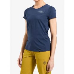 Koszulka wspinaczkowa damska La Sportiva Mantra T-Shirt. Niebieskie t-shirty sportowe La Sportiva, bez wzorów, bez ramiączek. Za 156.99 zł.