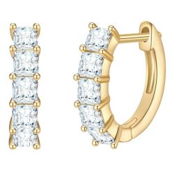 Yokoamii Kolczyki kola z pozlacanego mosiadzu z cyrkonia 1 ct Damski. Białe kolczyki Yokoamii, z cyrkonią, pozłacane. Za 149.99 zł.