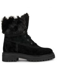 Geox Trzewiki D Iridea D26HRT 022BH C9999 Czarny. Czarne botki Geox, bez wzorów, ze skóry, bez obcasa, na płaskiej podeszwie, bez zapięcia. Za 439.99 zł.