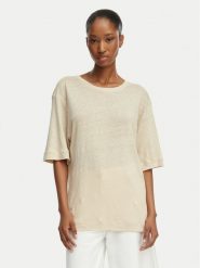 BOSS T-Shirt C_Emma 50556387 Beżowy jasny Regular Fit. Brązowe t-shirty Boss, xs, bez wzorów, ze lnu, bez kołnierzyka, bez ramiączek. Za 319.99 zł.