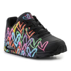 Buty Skechers Highlight Love W 177981-BKMT czarne. Czarne buty treningowe bez wzorów, z materiału, bez zapięcia. Za 667.75 zł.
