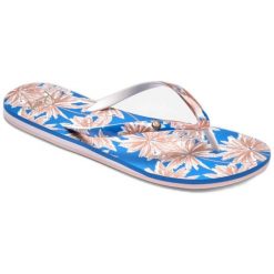 Japonki plażowe damskie ROXY Portofino III. Niebieskie japonki Roxy, bez wzorów, z gumy, sportowe. Za 59.99 zł.