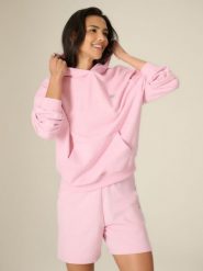 4F Bluza dresowa loose z kapturem damska - różowa XS. Czerwone bluzy z kapturem 4f, xs, bez wzorów, z dresówki, z kapturem, trekkingowe. Za 159.99 zł.
