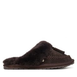 Kapcie EMU Australia. Brązowe kapcie Emu Australia, bez wzorów. Za 384.99 zł.