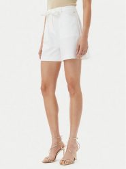 Guess Szorty materiałowe W5GD0I WH9Y2 Biały Loose Fit. Białe szorty Guess, z aplikacjami, z materiału. Za 279.99 zł.