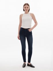 LTB Dżinsy "Amy" - Skinny fit - w kolorze czarnym rozmiar: W33/L28. Czarne jeansy LTB, l, z aplikacjami, ze skóry, klasyczne, z podwyższonym stanem. Za 98.45 zł.