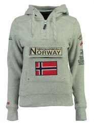 Geographical Norway Bluza "Gymclass" w kolorze szarym rozmiar: L. Szare bluzy Geographical Norway, l, z aplikacjami, bez ramiączek, z kapturem. Za 136.45 zł.