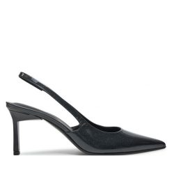 Sandały Calvin Klein. Czarne sandały Calvin Klein, bez wzorów, bez obcasa, na szpilce, bez zapięcia. Za 559.99 zł.