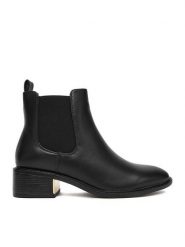 DeeZee Botki 5698 Czarny. Czarne botki DeeZee, bez wzorów, z materiału, bez obcasa, na płaskiej podeszwie, bez zapięcia. Za 199.99 zł.