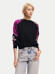 Desigual Sweter Barrie 24WWJF24 Czarny Regular Fit. Czarne swetry Desigual, xl, bez wzorów, z syntetyku, bez ramiączek. Za 179.99 zł.