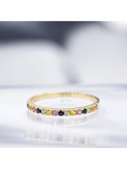 DIAMOND & CO Złoty pierścionek "Multicolor" z szafirami rozmiar: 58. Żółte pierścionki Diamond & Co, z szafirem, złote. Za 1,174.99 zł.