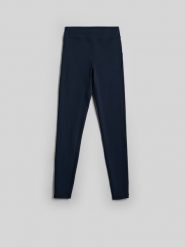 4F Legginsy dzianinowe damskie - granatowe XS. Niebieskie legginsy 4f, bez wzorów, z dzianiny. Za 129.99 zł.