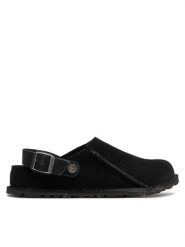 Birkenstock Sandały Lutry 1025356 Czarny. Czarne sandały Birkenstock, bez wzorów, ze skóry, bez obcasa, na płaskiej podeszwie, bez zapięcia. Za 719.99 zł.