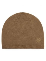 Tommy Hilfiger Czapka Script AW0AW19105 Brązowy jasny. Brązowe czapki zimowe Tommy Hilfiger, bez wzorów, z bawełny. Za 249.99 zł.