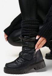 Czarne Śniegowce na Rzepy Theman. Czarne śniegowce Born2be, bez wzorów, za kostkę, bez zapięcia. Za 79.99 zł.