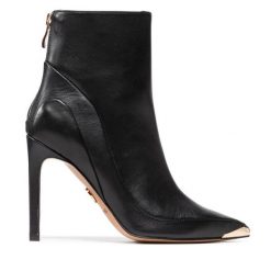 Botki Baldowski. Czarne botki Baldowski, bez wzorów, bez obcasa, na szpilce, bez zapięcia. Za 449.99 zł.