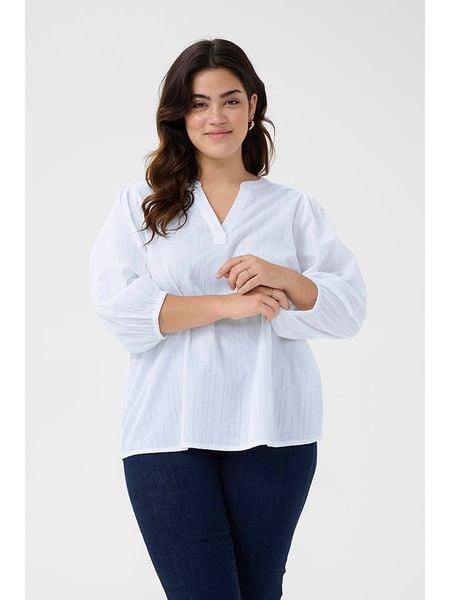 Kaffe Bluzka w kolorze białym rozmiar: 54. Białe bluzki Kaffe, bez wzorów, z bawełny, bez kołnierzyka, bez ramiączek. Za 101.23 zł.